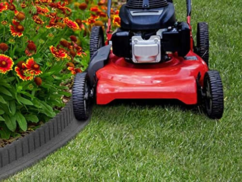 Garden Gear Lawnmower Friendly Flexi-Edge Border Curve Edging Stone Effect Eco Friendly Earth Coloured Recycled Rubber (Grey x1)