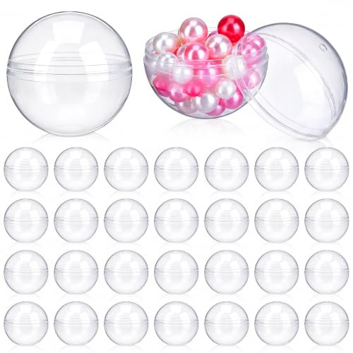 Ibasénice 50 Capsules Rondes Transparentes 2.36In Pour Distributeur Automatique De Jouets Conteneurs Plastiques Vides Pour Cadeaux De Fête Enfants Et Petits Jouets