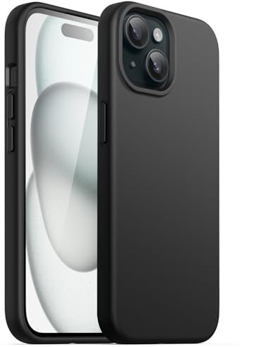 JETech Silicone Case for iPhone 15 Plus 6.7-Inch, Silky-Soft Touch Full-Body Protective Phone Case, Shockproof Cover (Black)