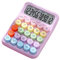 tinysiry Calculadora de Escritorio con Pantalla grande de botón Redondo, calculadora alimentada por batería para Oficina, Escuela, hogar, calculadora de Escritorio de función estándar Violeta