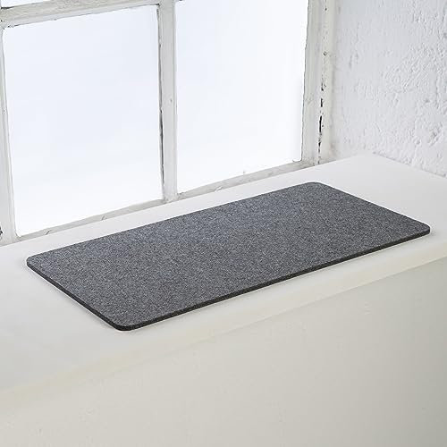 LucyBalu® Lit de Fenêtre pour Chat | Coussin en Feutre | Couchage Auto Chauffant | Protection Appui de Fenêtre | Anthracite