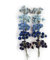 KADADSA 100 Stück winzige künstliche Rosen, gemischt, dunkel und hellblau, fünffarbige Maulbeerpapierblumen, 15–18 mm, Blumen, Hochzeit, Scrapbooking