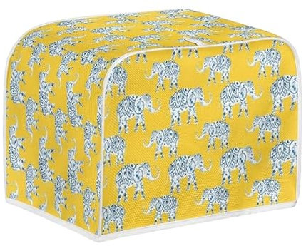 Jeiento Boho Mandala Toaster Cover Yellow 4 Slice Toaster Storage Bag Durable Oven Dustproof Cover,Dust and Fingerprint Protection,Washable & Waterproof