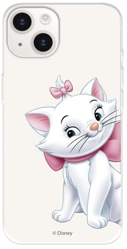 Hülle kompatibel mit iPhone 15 Offizielle Disney Marie zum Schutz Ihres Mobiltelefons. Transparente Silikon Flexible Hülle mit offizieller Lizenz der Aristocats