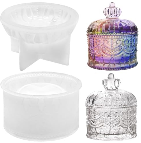 Fahibin Trinket Box Mould,Silicone Jewellery Storage Box Mold,Resin Mold with Lid,DIY Casting Epoxy Resin Art Moulds