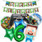 8 Stk Geburtstagsdeko Jungen 6 Jahre Miner Gamer Anime Cartoon Kindergeburtstag Luftballons Geburtstag Deko Set Happy Birthday Girlande Kinder Grün Blau Banner Helium Folienballon Partyzubehör Deko