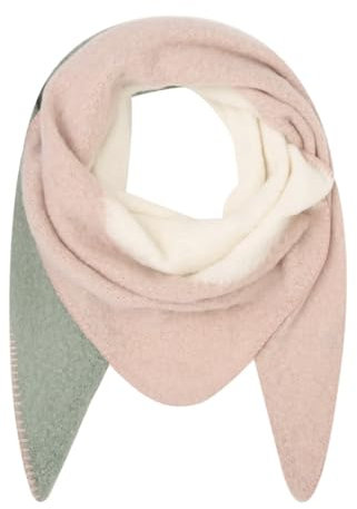 stylx Damen Schal XXL Dreieck Schal flauschig schal-tuch damen dicker dreieckstuch groß Wolle 3 FARBIG Farben kuschelig (weiß/hellrosa)