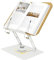 Silvotek Buchständer Holz - 360° Drehung Höhenverstellbarer Buchhalter Leseständer mit Massivem Aluminiumlegierungsbasis und Arm, Book Stand für Hardcover, Rezepte und iPad Laptop