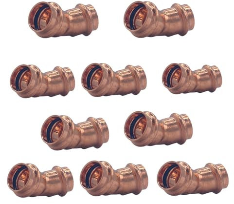 Amazinnov-Cuivre à sertir Raccord de tuyau en cuivre, connecteur de plomberie -Coude-45°-Sertir-FF16___Lot10