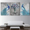AWKFHF Moderne Blaue Pfau Bilder Leinwand Malerei Poster Kunstdruck Schlafzimmer Wand Deko(Kein Rahmen) (A-04,3X60X90CM)