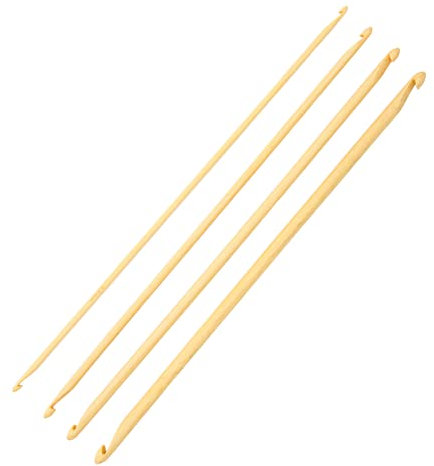Doppelendige Tunesische Häkelnadeln, 4 Stück, Tunesische Häkelnadeln, 23,9 Cm Lang, Verschiedene Größen, Tunesische Häkelnadeln aus Bambus, Stricknadeln Zum Stricken und Nähen