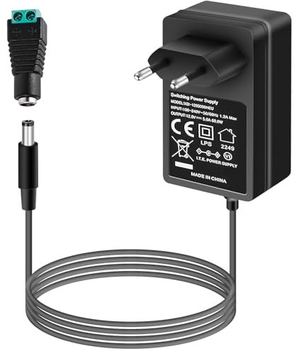 Adaptateur d'alimentation 12 V 3 A, adaptateur d'alimentation 12 V 3 A 60 W, prise européenne, adaptateur secteur universel AC/DC pour bandes lumineuses LED CCTV caméra routeur ordinateur portable,