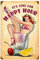 Metall-Blechschild im Vintage-Stil, Pin-up-Mädchen, Happy Hour, Metall-Blechschild, Zuhause, Küche, Café, Wanddekoration, 20,3 x 30,5 cm