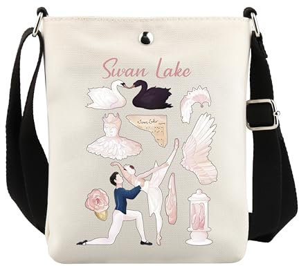 UJIMS Swan Gift Swan Lake Crossbody Bag for Swan Lover Animal Bird Positive Gift Swan Theme Gifts Bird Lover Gift, Swancrossbodybag
