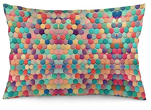 Kopfkissenbezug Farbenfroher Mid Century Modern Wackelkreis Kissenbezüge Waschbar Kissen Fall Gemütliche Kissenhüllen Für Bett Büro Wohnzimmer 40x60cm