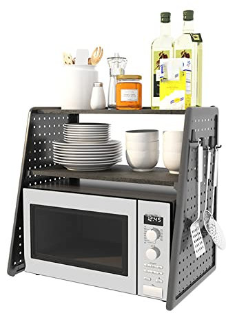 Organisateur de cuisine Support de rangement pour micro-ondes Support de four à micro-ondes Étagère de comptoir de cuisine Support d'organisateur réglable Étagères de comptoir Support de rangement Org