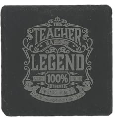 Pavilion Gift Company Untersetzer für Lehrer, 10,2 x 10,2 cm, Schiefer-Gravur, für die Grundschule, Mittelschule, Universität von Schülern, Wertschätzung, Bar-Zubehör
