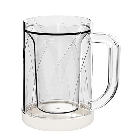 Vasos de cerveza de transparente de doble pared | Vasos de cerveza intercalados, refrigerador, enfriador de café, vasos de pinta congelables, vasos de helado para el hogar