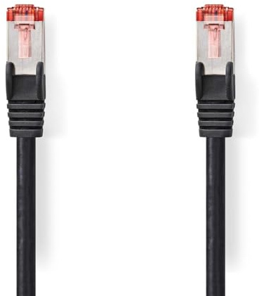 NEDIS CAT6 Short Network Patch Cable | RJ45 Male to RJ45 Male | S/FTP | 0.15 m | LSZH | Black