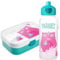 Landpark Trinkflasche & Brotdose Hedi - Trinkflasche mit Pop-Up funktion - Brotdose für Kinder mit Fächern inkl. Gabel - BPA Frei - Jausenbox