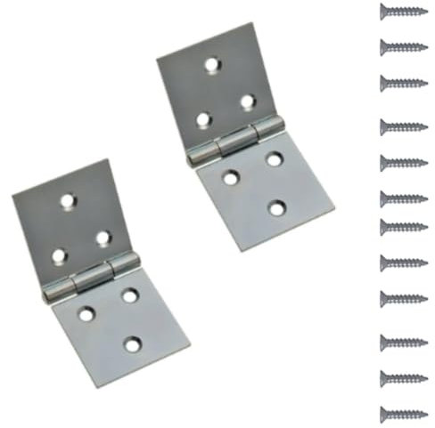 Butt Hinges, Satin Chrome, 38mm, Steel, Back Flap, Pack of 2 (Zinc Plated 38mm)