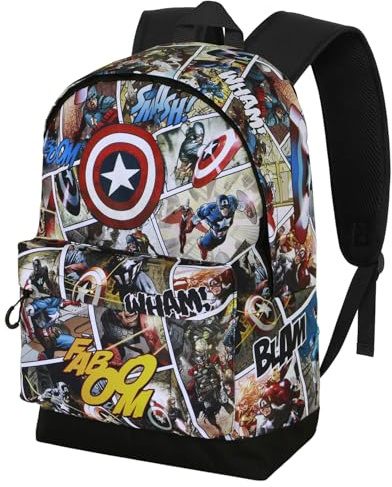 Marvel Captain America Comic-FAN HS Rucksack 2.2, Mehrfarbig, 31 x 44 cm, Kapazität 24 L