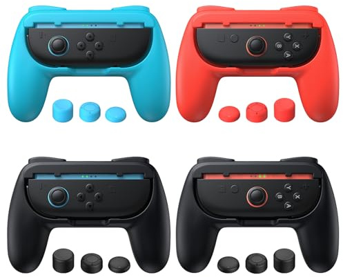 Pack de 4 Poignées pour Switch 2 pour JoyCon 2, FASTSNAIL Kit de Poignée Compatible avec Switch 2, Manette Accessoire pour Switch2(Pas pour Switch 2017 et OLED)