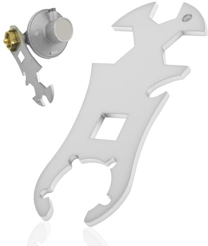 Stainless Steel Gas Bottle Wrench, Multifunctional Stainless Steel Gas Bottle Key with Integrated Bottle Opener, Outdoor Gas Key for 5/11 kg Gas Bottles, for Barbecue, Boat, Motorhome