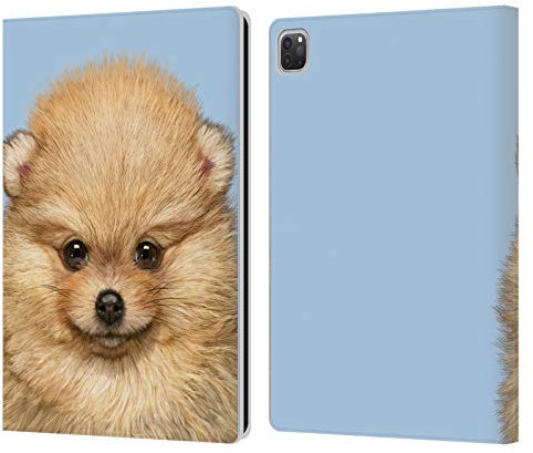 Head Case Designs sous Licence Officielle Vincent HIE Pomeranian Puppy Animaux Étui Portefeuille en Cuir Compatible avec Apple iPad Pro 12.9 2020/2021/2022