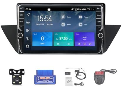 Generico Autoradio HYMLMY da 9 per X1 E84 2009-2012 Android 12 Radio Player,Wireless Car Play Android Auto Navigazione GPS DSP RDS FM AM Radio Bluetooth 5.0 SWC Cam DVR OBD2 Dab+ (K100S)