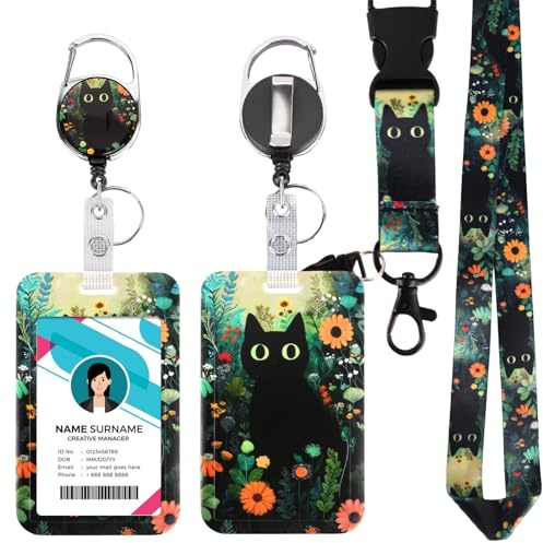 Ausweishülle mit Band, Id Badge Holder Breakaway Lanyard für, Einziehbare Badge Reel, Abnehmbare Namensschild Clips, Hals Lanyard Strap, Lehrer Büro Geschenke