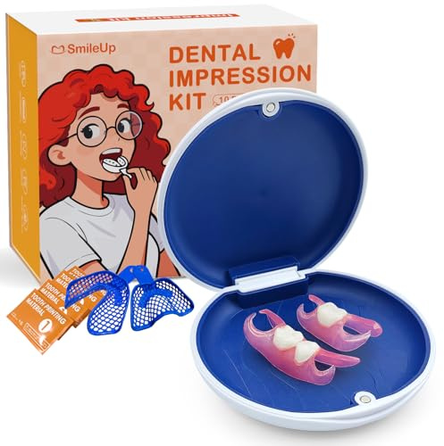 Custom Partial Dentures for Missing Teeth with Impression Kit (3 Teeth) | Removable Dentures for Teeth, Composite Resin False Teeth, Comfortable Temporary Teeth, Easy to Use, Create A Perfect Smile