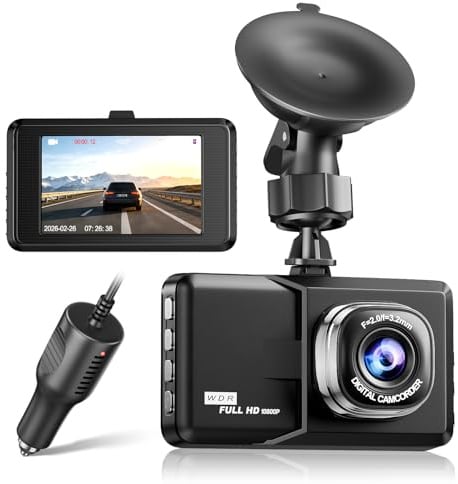 POYBPCY Dashcam Auto Vorne 1080P, Auto Camera mit 3'' Bildschirm, Nachtsicht, WDR, 170°Weitwinkel, G-Sensor, Loop-Aufnahme, Dash Cam Front with 3 Inch Dispaly
