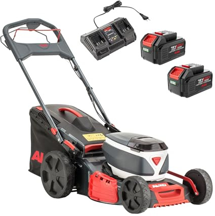 AL-KO Akku-Rasenmäher 46.6 Li SP Comfort, 46 cm Schnittbreite, 1-Gang Radantrieb, für Rasenflächen bis 800 m², inkl. 2x 18/36 V (5 Ah/2,5 Ah) und Doppelladegerät