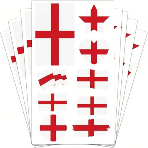20 Pcs UK Flag World Cup 2026 Temporary Tattoos, England Union Jack Face Stickers Waterproof Body Art for World Cup Football Match, British National Day Party Decoration