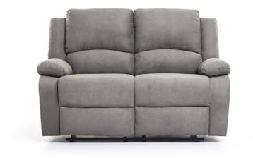 LOUNGITUDE - DETENTE - Canapé de Relaxation 2 Places en Microfibre - Gris