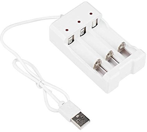 Battery Charger, Portable ABS 3.6V Three Slots Charger for AA AAA Rechargeable Battery with USB Plug