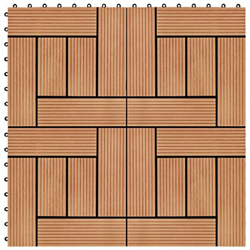 vidaXL 22x Terrassenfliesen Fliesen Klickfliese Holzfliesen Balkonfliese Terrassenfliesen Gartenfliesen Fliese Balkon Terrasse Pool 30x30cm 2qm WPC Teakholzfarbe