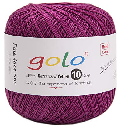 golo Häkelgarn Größe 10 häkelgarn stärke 10 (Claret190)