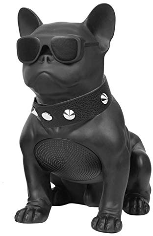 LONGROOM Forma De Bulldog Altavoz Bluetooth InaláMbrico Altavoces InaláMbricos PortáTiles Perro Creativo Inteligente Moderno Sonido EstéReo Claro Mejorado HD Bass DecoracióN Adornos Fiestas M Negro