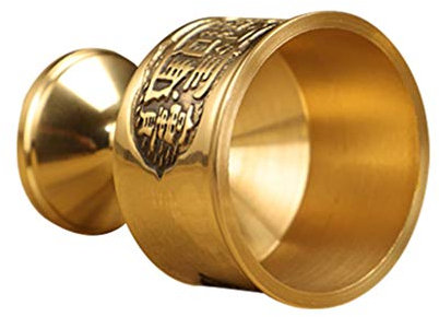 EXCEART Rostdeko Vintage Vintage Hand-Made Reinem Kupfer Gravur Muster Schuss LIK?r Becher Wein S Kerzengläser