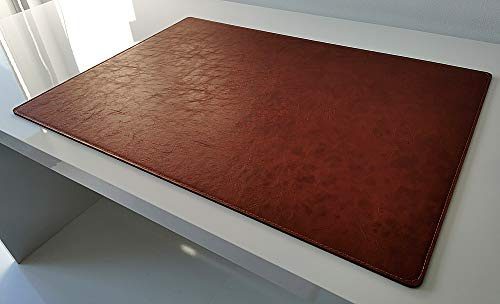 Schreibtischunterlage in Lora Leder 90 x 50 cognac braun