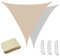 XQKXHZ Voile D'ombrage Triangle, Voile D Ombrage pour Patio, Auvent De Terrasse Bache Pergola, Toile Tendue Exterieur 95% Anti UV avec Fixation D'auvent, Blanc Crème,3.6x3.6x3.6m