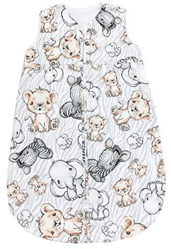 TupTam Baby Sommer Schlafsack 0.5 TOG aus OEKO-TEX zertifizierten Materialien, Farbe: Safari, Größe: 80-86