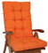 Rattani Polster für Gartenstuhl , Hochlehner Auflage Sylva , Gr. 120 x 50 cm , Colore Arancione (orange)