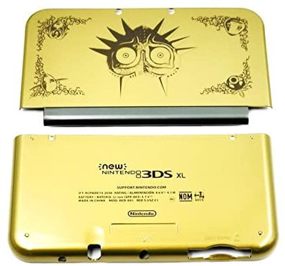 New 3DS XL Shell Top & Bottom Coverplate Gold Replacement, for Nintendo New3DS XL LL New3DSXL Handheld Console, The Legend of Zel-da Edition Case A E Faceplate Back Cover Plates