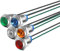 Gebildet 5 Stück 10 mm 3 V-4,5 V-5 V-6 V-7,5 V-9 VDC Metall Signallampe, Energiesparende LED Anzeigeleuchte, wasserdichte Anzeige mit Kabel (Rot/Orange/Blau/Grün/Weiß)
