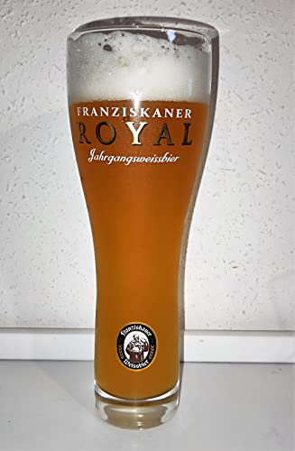 AngiesStrickZauber Weißbierglas Franziskaner ROYAL/Weißbiergläser/Glas/Weißbier/Weizenglas / 0,5 Liter /