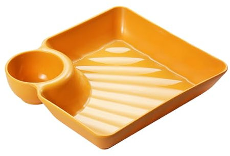 Plato para Dumplings, Plato Multifunción para Salsa, Cuenco para Inmersión, Plato para Servir, Cuenco para Aperitivos, Platos Divididos, Bandejas para Fiestas