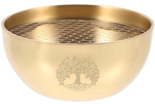 Ciieeo Brass Aromatherapy Bowl 3.15 Inch Sacred Worship Offering Bowl for Spiritual Ceremony Altar Decoration and Party Supply